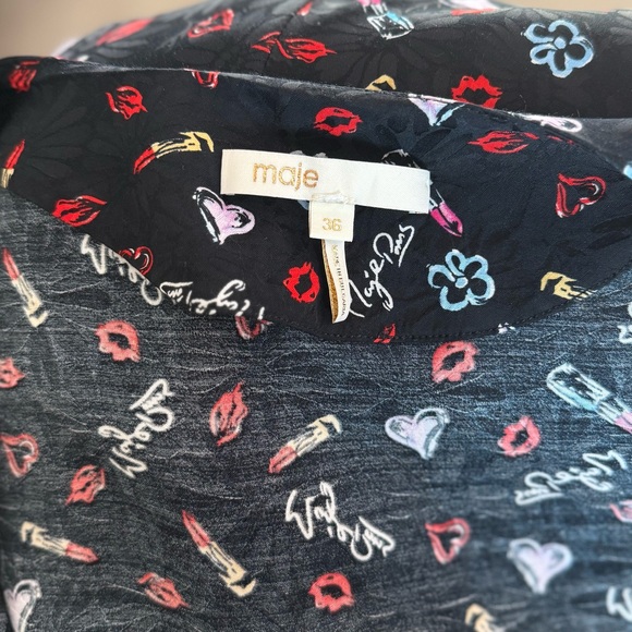 Maje Inobi Printed Floral-Jacquard Playsuit | Size 36 (US 2) - Picture 12 of 15